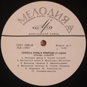 No Artist - Голоса Птиц В Природе (4 Серия) Птицы Сибири (1968)
