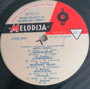 Various - Романсы Эстонских Композиторов (1961)