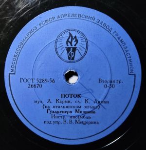 Гуальтиеро Мизиано / Инстр. Ансамбль Под Упр. В. В. Мещерина - Поток / Римская Гитара (1956)