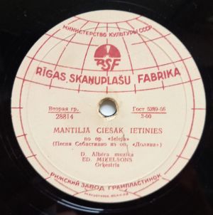Ed. Miķelsons / Jānis Niedra - Mantilja Ciešak Ietinies / Don-Bazilio Arija