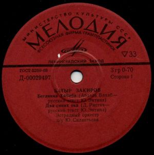 Батыр Закиров - Беглянка Хабиба / Два Синих Ока / Никто Не Виноват (1970)